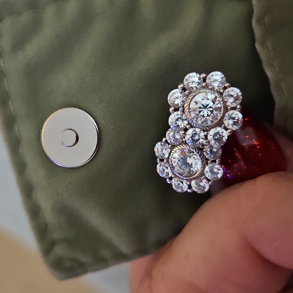 Judith Ripka Sterling Silver Flower Diamond-like Earrings